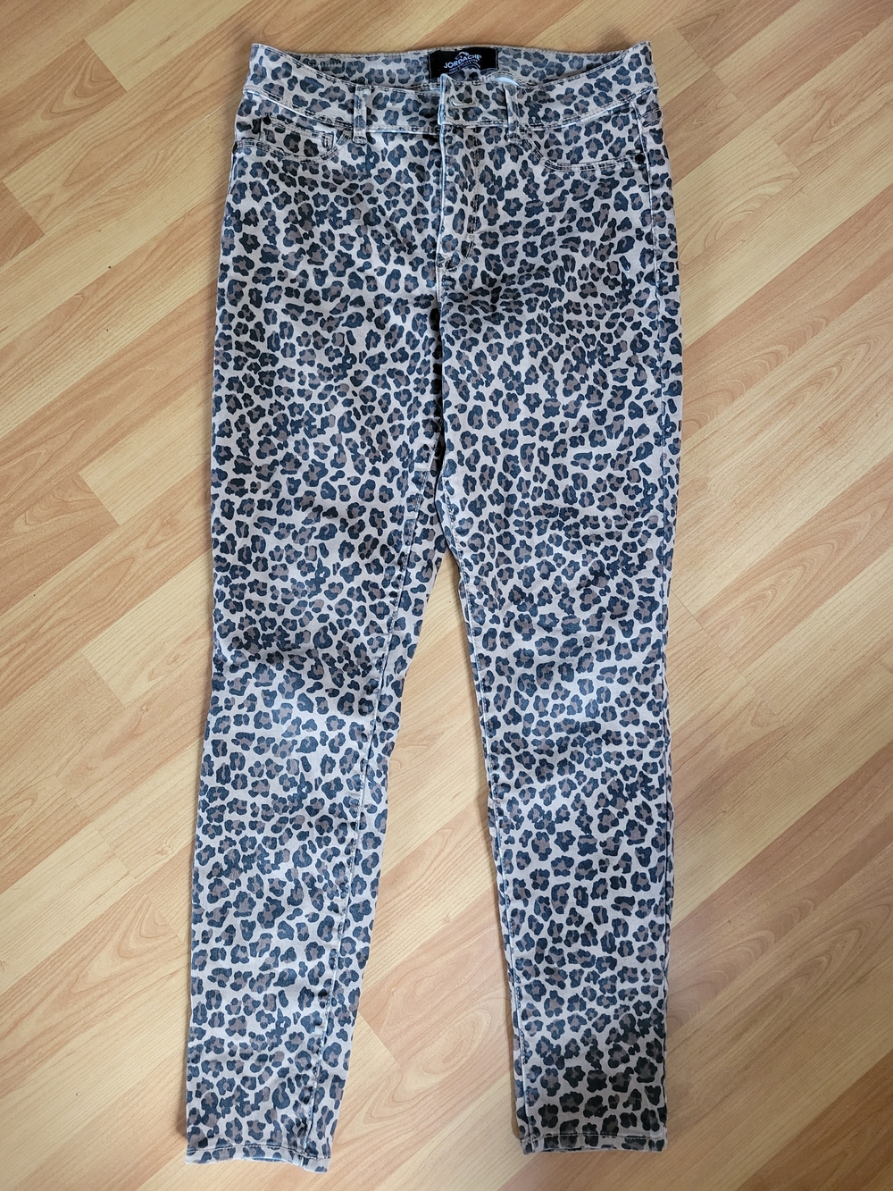 Jordache Tan and Black Leopard Print High-Rise Leggings